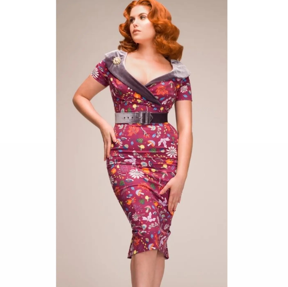 Pinup Couture Dress Dapper Day First Frost plum